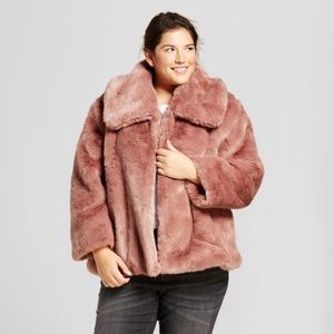 Smoked Pink Faux Fur Jacket 4X